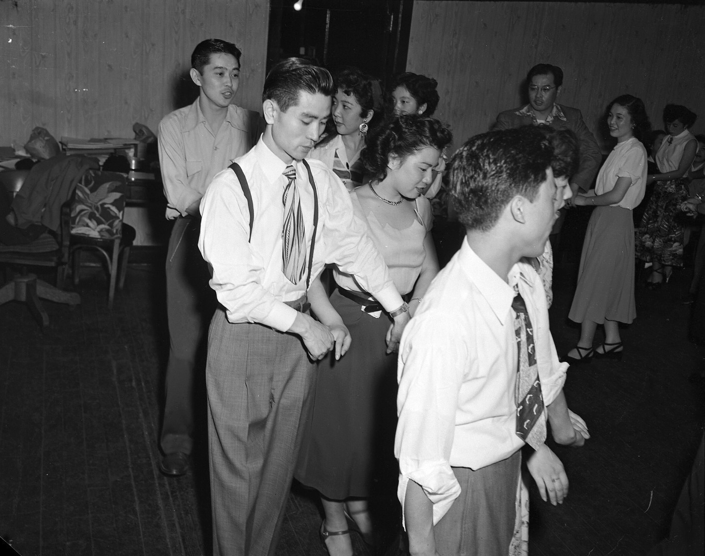 Shinyu dance lesson, ca. 1951.