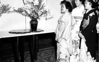 CRC members admire their Ikebana, n.d.