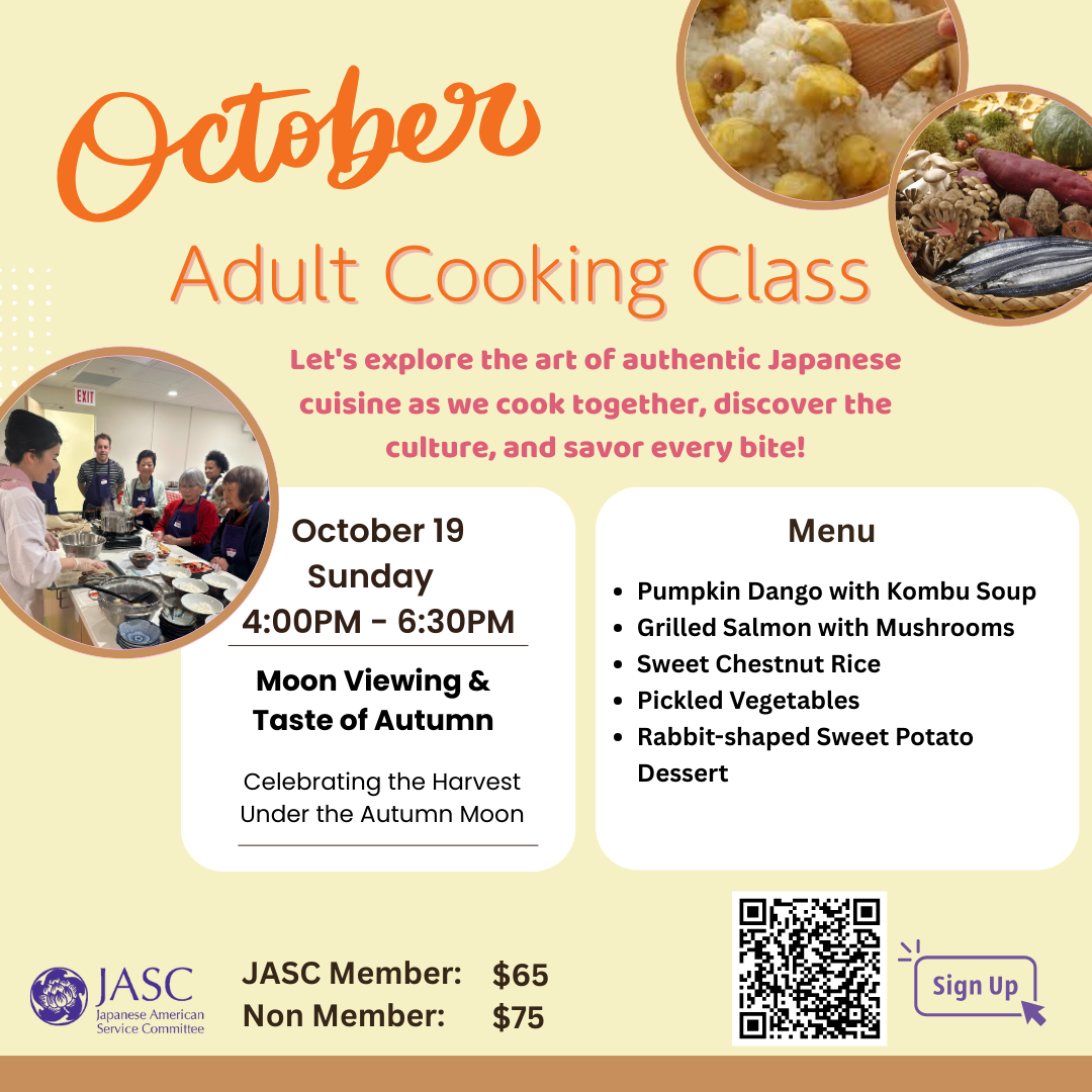 October Adult Cooking Class Schedule & Menu